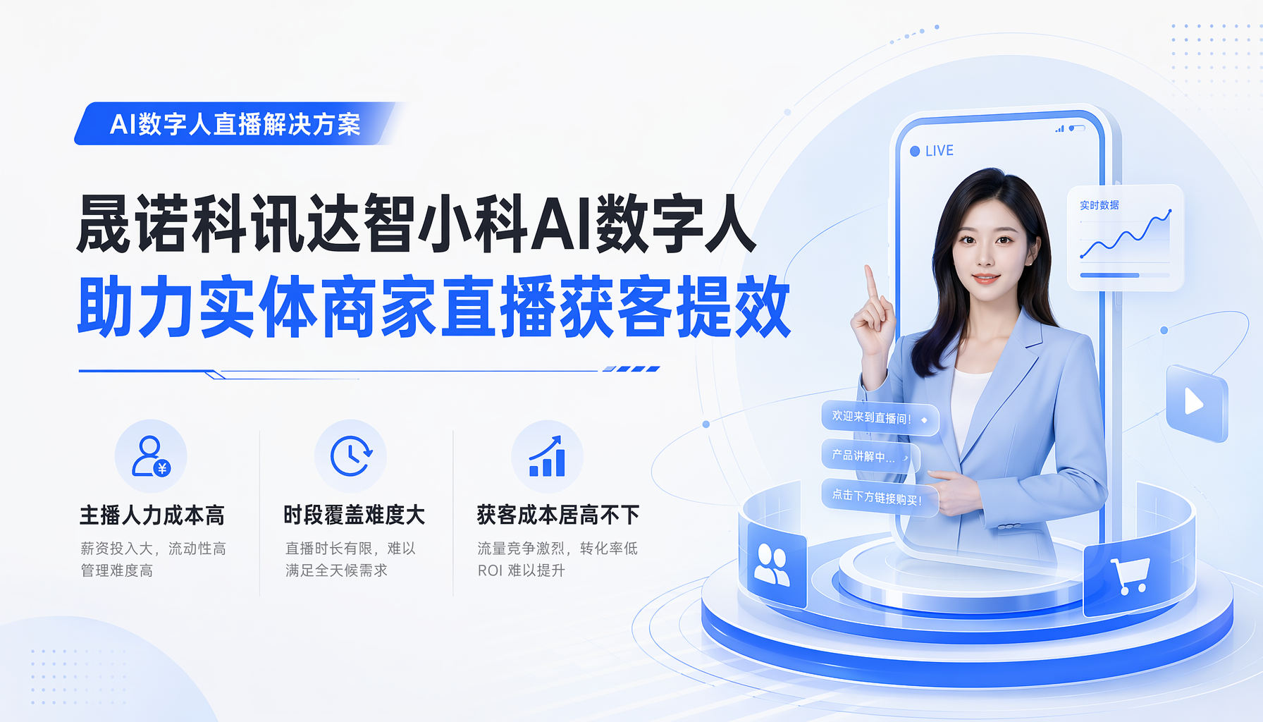 晟诺科讯达智小科AI数字人,助力实体商家直播获客提效 晟诺科讯达智小科AI数字人,助力实体商家直播获客提效