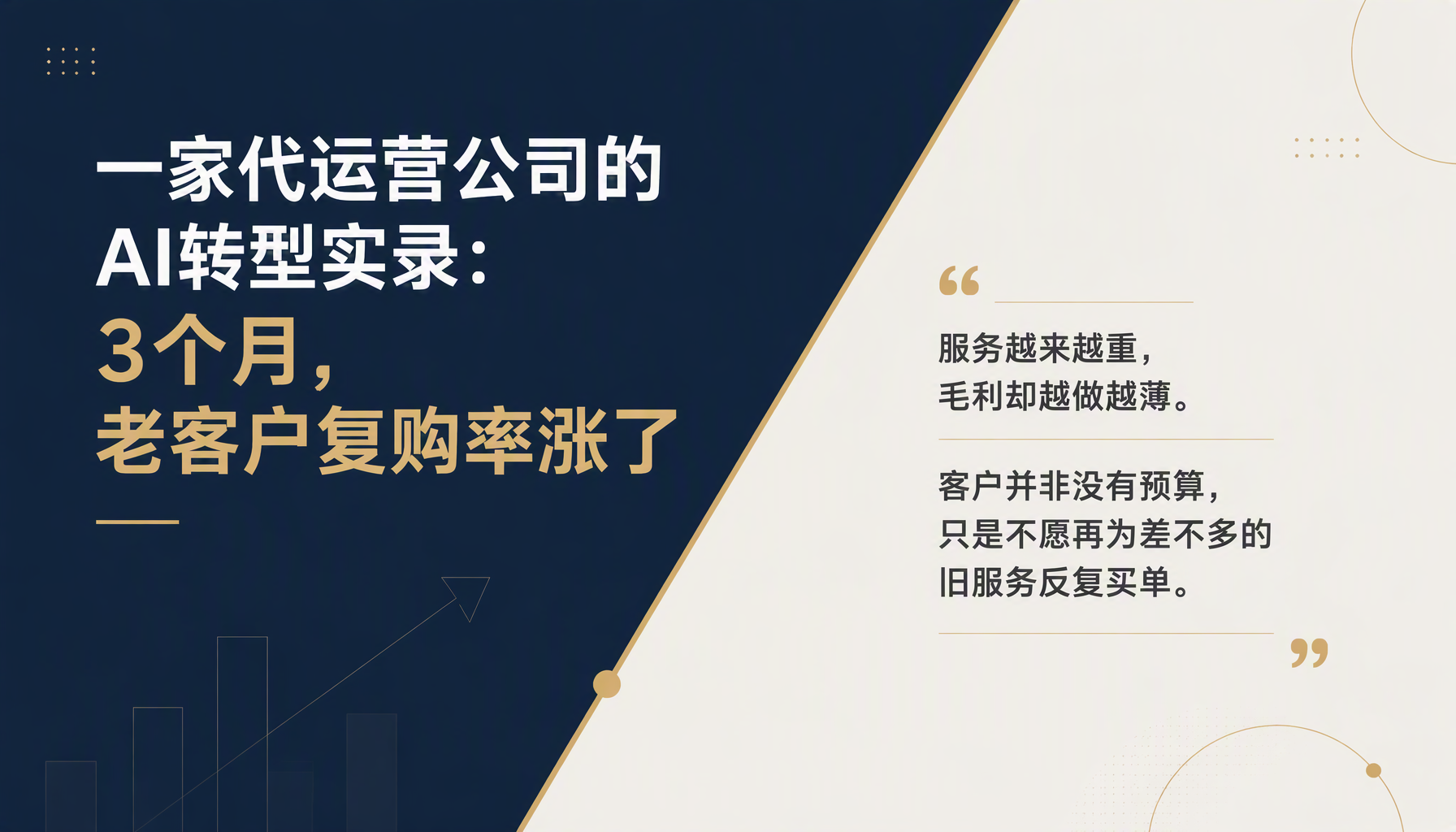 一家代运营公司的AI转型实录：3个月，老客户复购率涨了