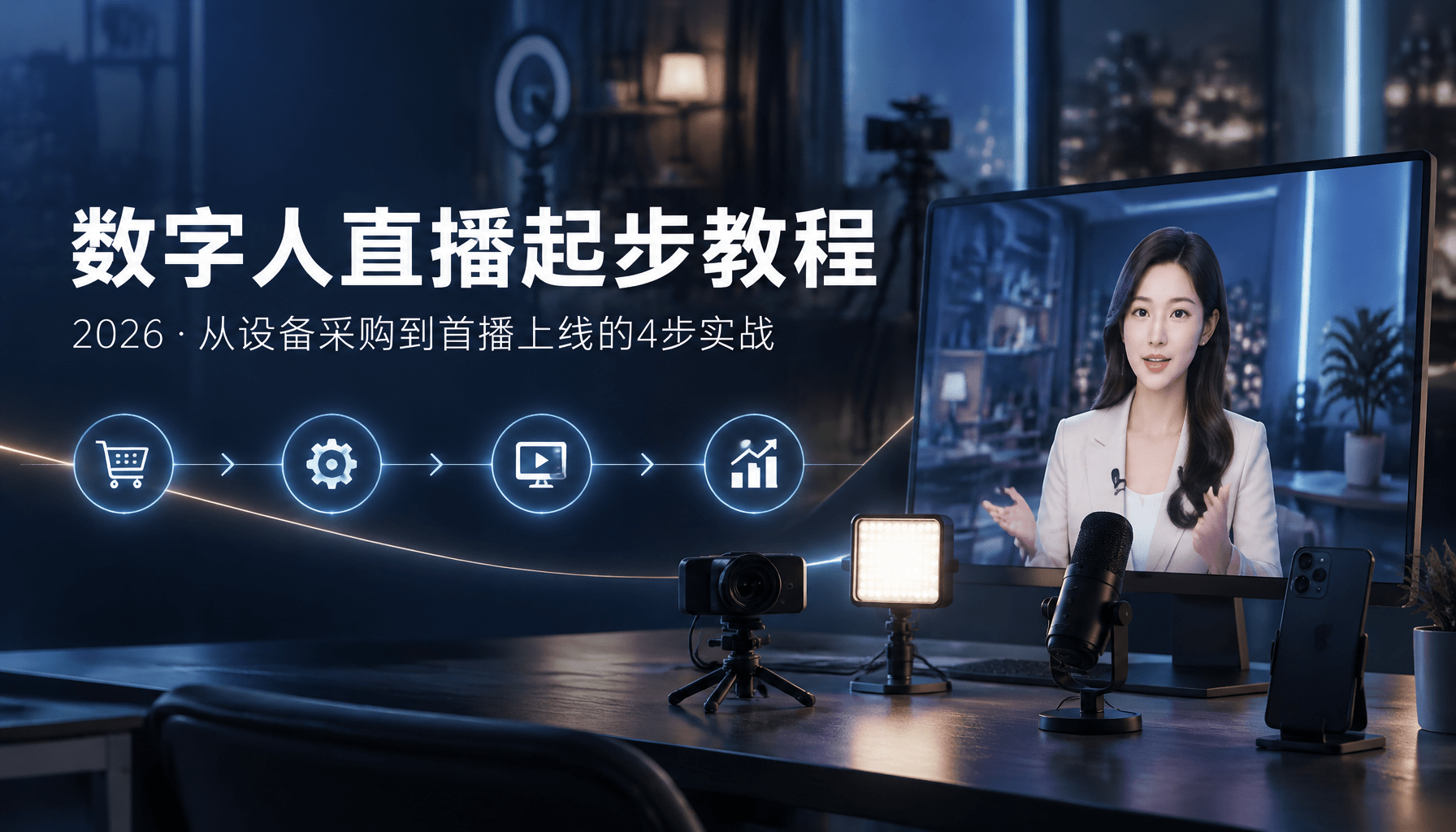2026 数字人直播起步教程:从设备采购到首播上线的 4 步实战 2026 数字人直播起步教程:从设备采购到首播上线的 4 步实战