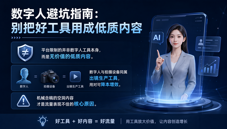 数字人避坑指南:别把好工具用成低质内容