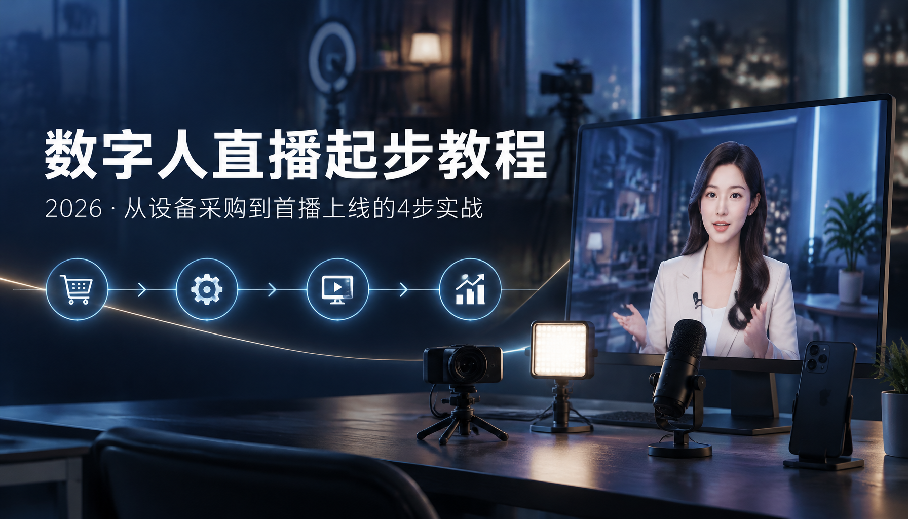 2026 数字人直播起步教程：从设备采购到首播上线的 4 步实战