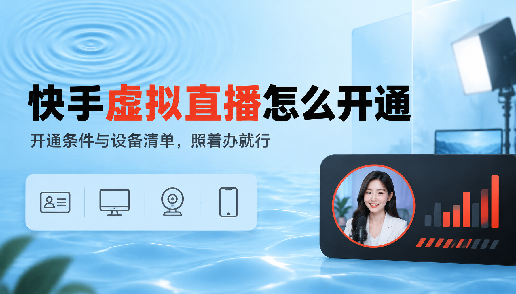 快手AI数字人虚拟直播怎么开通，条件与设备清单